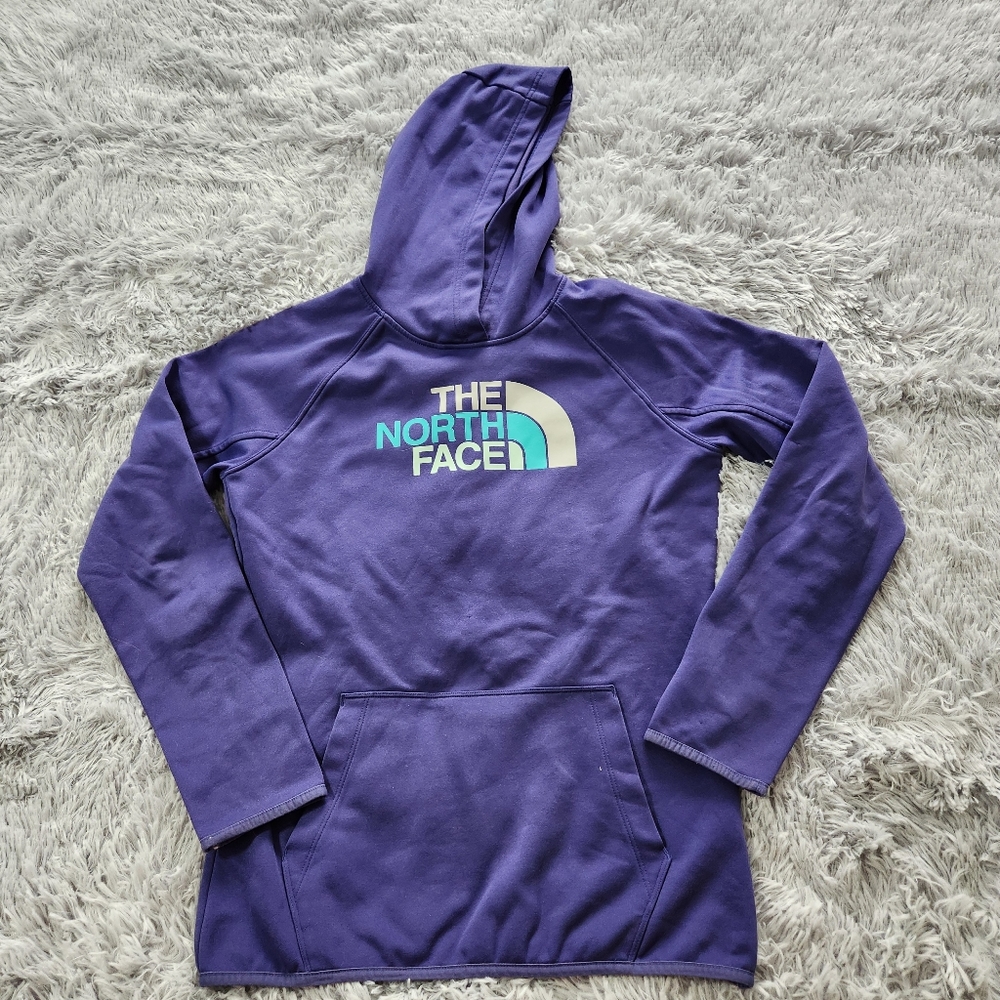North Face Purple Logo Hooded Sweatshirt